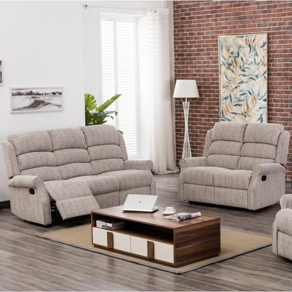 Warth 3+2 Recliner Sofa Set - Natural, Fabric