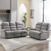 Warth 3+2 Seater Electric Recliner Sofa Set - Latte, Fabric alternate view