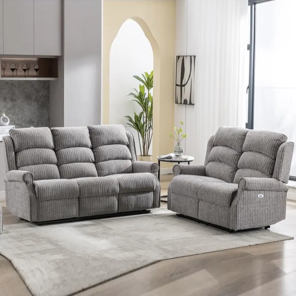 Warth 3+2 Seater Electric Recliner Sofa Set - Latte, Fabric product