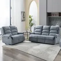 Warth 3+2 Seater Recliner Sofa Set - Steel Blue, Fabric