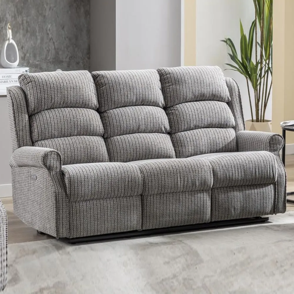 Warth Electric 3-Seater Recliner Sofa - Latte, Fabric