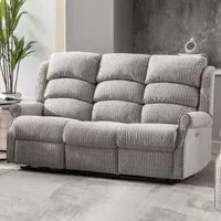 Warth Electric 3-Seater Recliner Sofa - Natural, Fabric