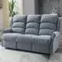 Warth Electric 3-Seater Recliner Sofa - Steel Blue, Fabric