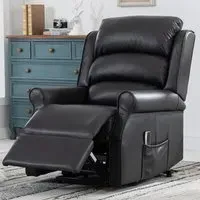 Warth Electric Dual Motor Recliner Chair - Black, Leather