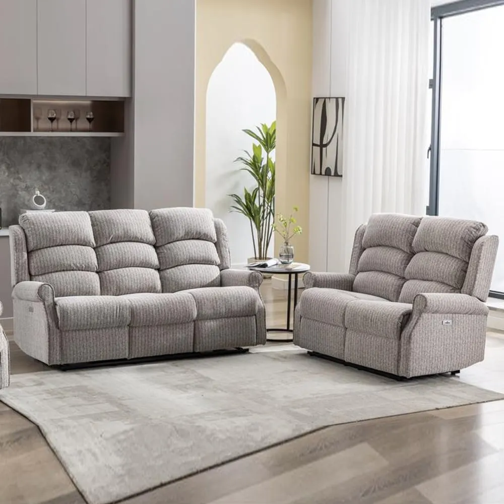 Warth Electric Recliner Sofa Set 3+2 - Natural, Fabric