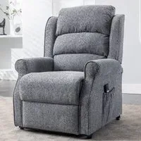 Warth Electric Single Motor Recliner Chair - Steel Blue, Fabric