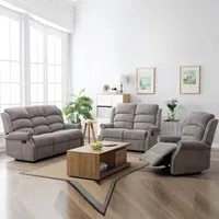 Warth Reclining Sofa Suite 3+2+1 Seater - Latte, Fabric alternate view