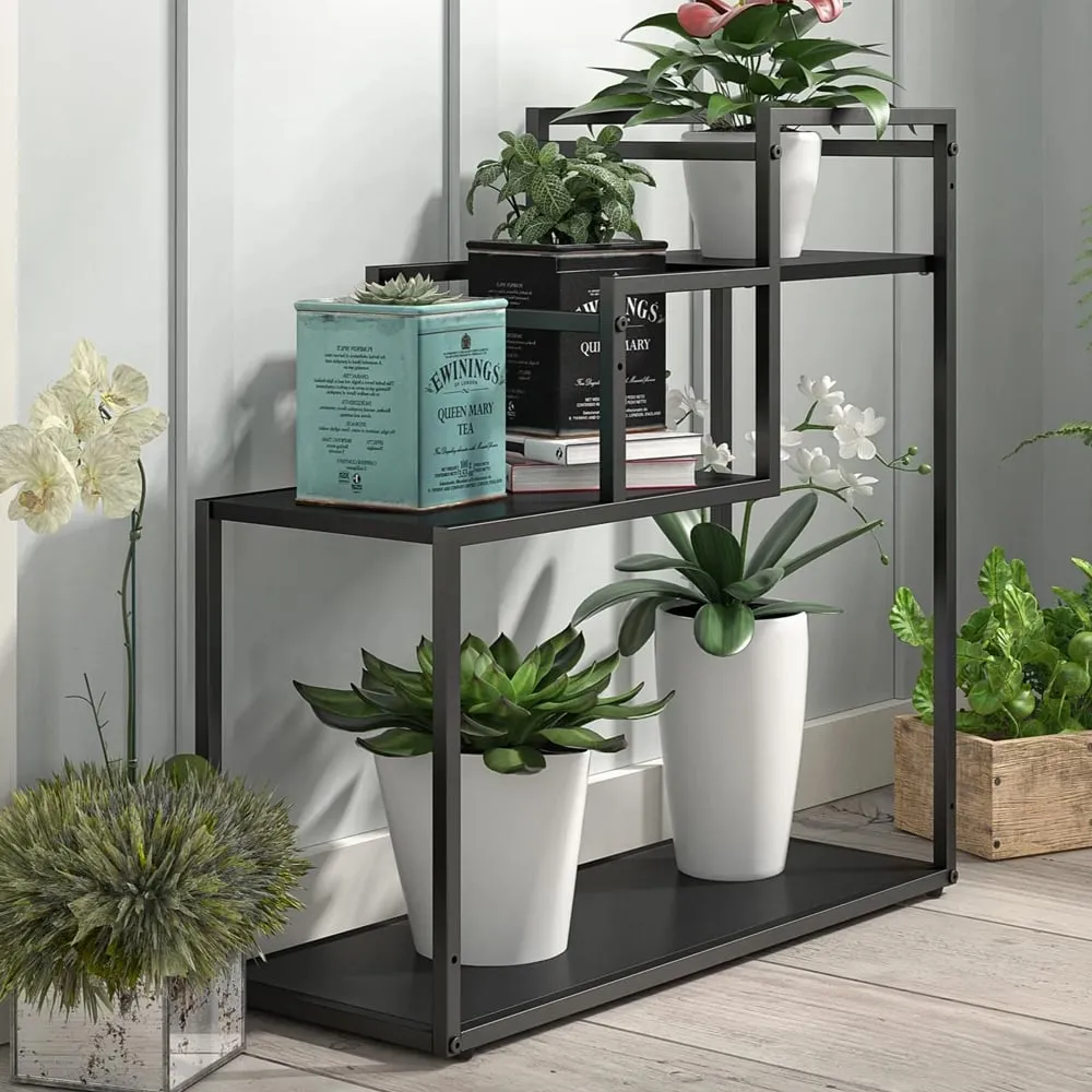 Warton 3-Tier Plant Stand - Black, Wood image