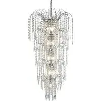 Waterfall 13 Lights Crystal Tier Chandelier - Chrome