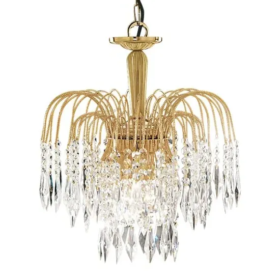 Waterfall 3 Lights Crystal Pendant Light - Gold image