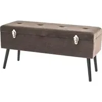 Watford Large Storage Ottoman with Upholstery - Taupe, Velvet