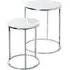 Watkins Round Set of 2 Side Tables - White, High Gloss