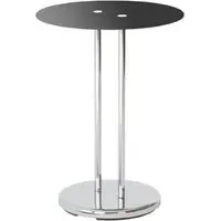 Watkins Round Side Table - Black, Glass