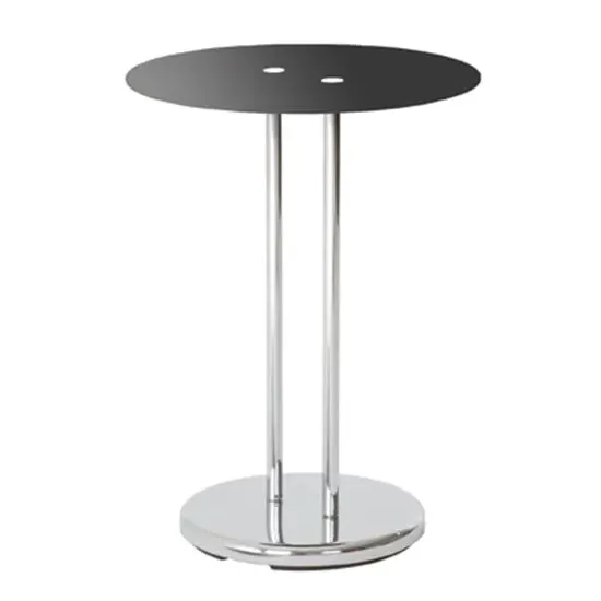 Watkins Round Side Table - Black, Glass image