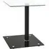 Watkins Square Side Table - Clear Glass, Black Base