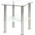 Watkins Square Side Table - Clear Glass, White Shelf