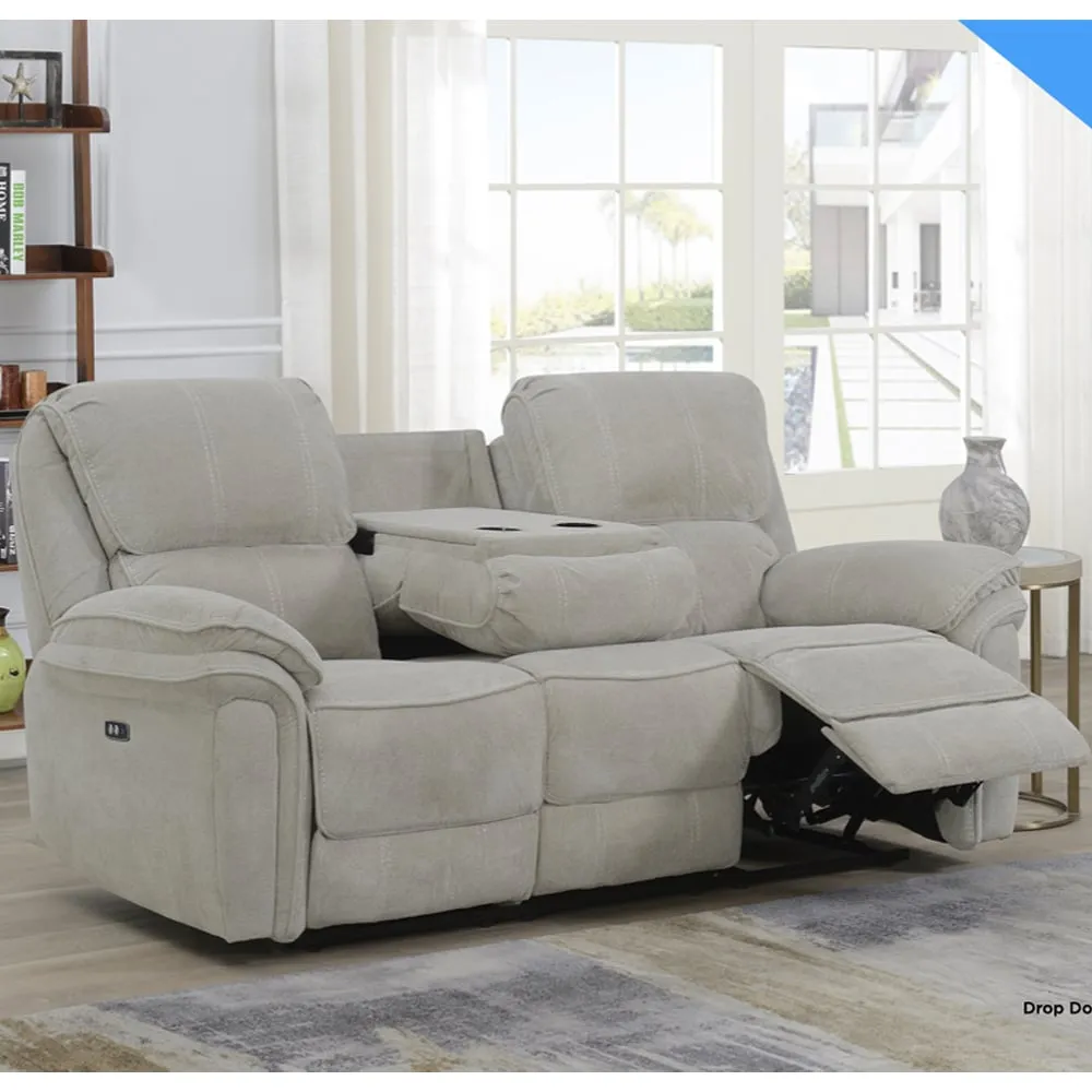 Wauchula 3-Seater Electric Reclining Sofa - Beige, Fabric product