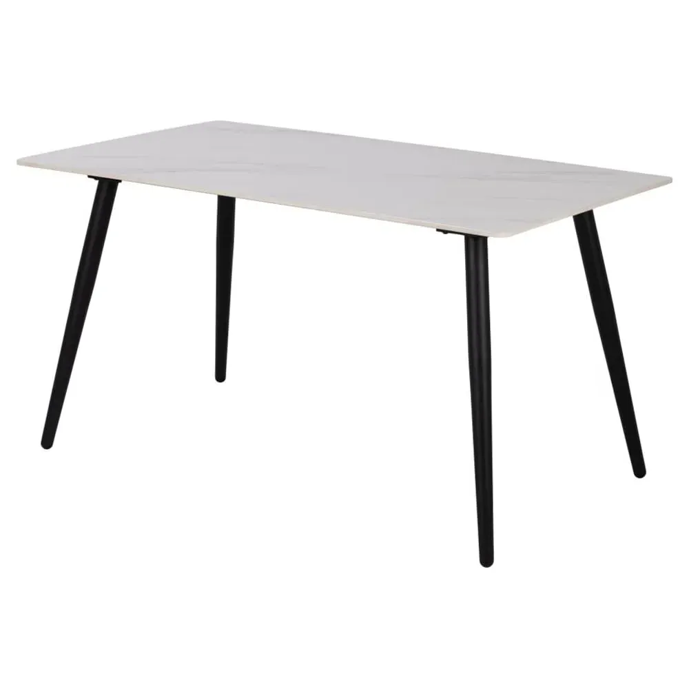 Waukee Rectangular Dining Table - White, Ceramic