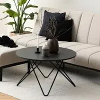 Waukee Round Coffee Table - Black, Wood