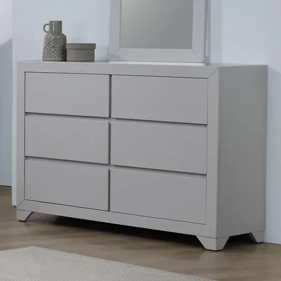 Wauna Chest of Drawers with 6 Drawers - Grey, MDF