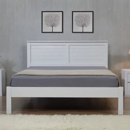Wauna Double Bed Frame - Grey, MDF