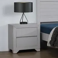 Wauna Bedside Cabinet with 2 Drawers - Grey, MDF alternate view