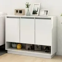 Wavery 3-Door Sideboard - White, Chipboard
