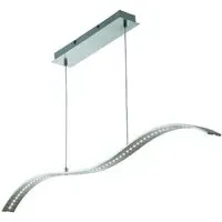 Wavy LED Bar Light - Satin Silver, Clear Glass