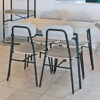 Waxahachie Dining Table with 4 Chairs - Natural, Wood