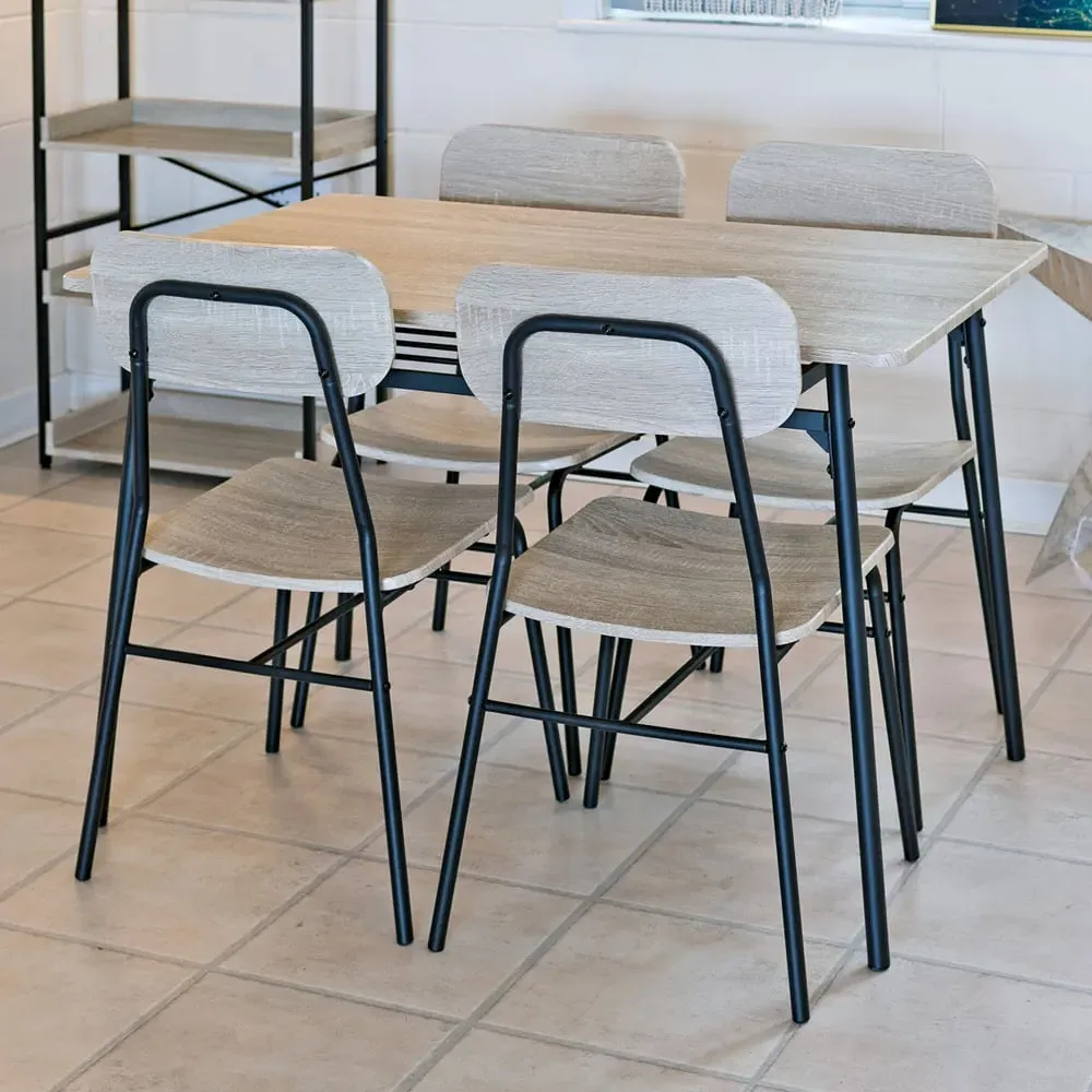 Waxahachie Dining Table with 4 Chairs - Natural, Wood image