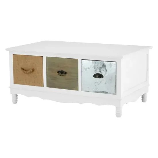 Waymore 3-Drawer Coffee Table - White