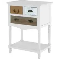 Waymore 3-Drawer Side Table - White