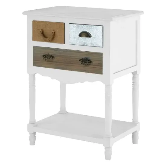 Waymore 3-Drawer Side Table - White