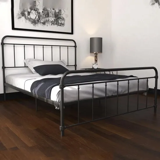 Wayne Double Bed Frame - Black, Metal image