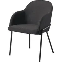 Wayne Fabric Armchair - Dark Grey, Boucle
