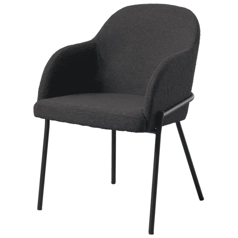 Wayne Fabric Armchair - Dark Grey, Boucle image