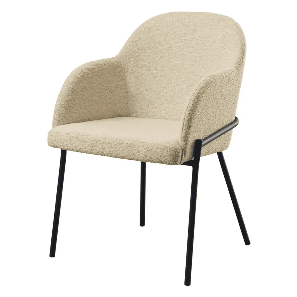 Wayne Fabric Armchair - Natural, Boucle