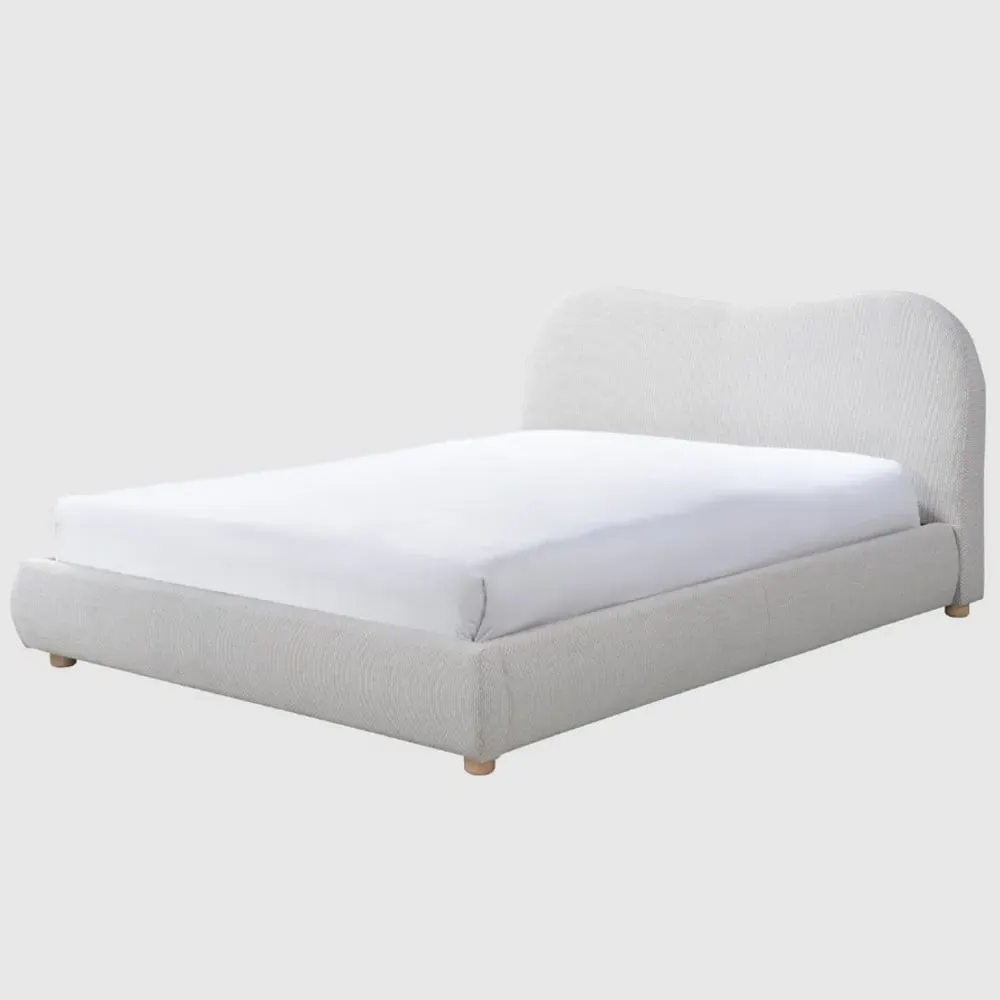 Wayne King Size Bed Frame - Natural Weave, Fabric