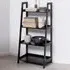 Wayne Ladder Bookcase with 4 Shelves - Black, Wood