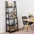 Wayne Ladder Bookcase with 5 Shelves - Black, Wood