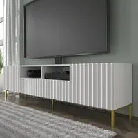 Wayne TV Stand with 2 Doors 2 Drawers - White, Wood