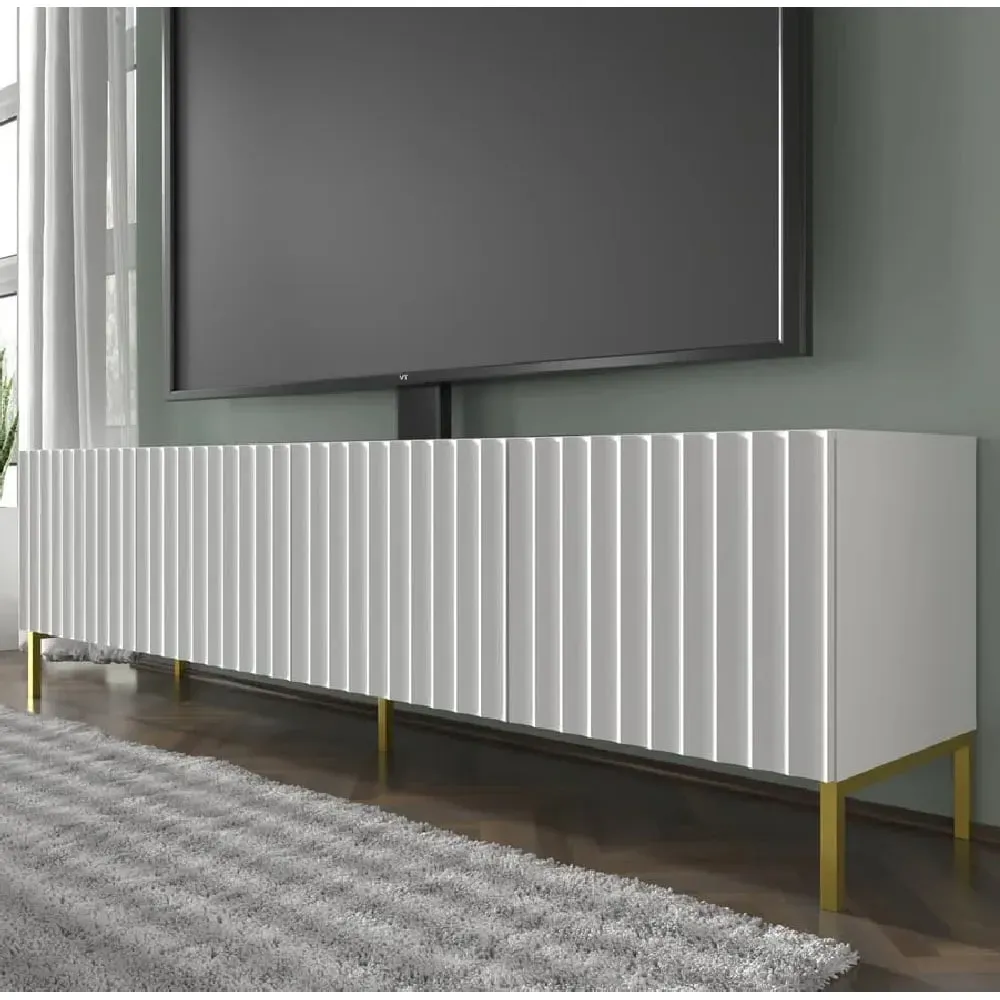 Wayne TV Stand with 4 Doors - White, Wood