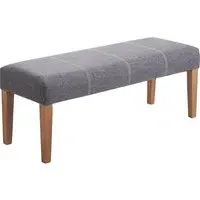 Webster Fabric Dining Bench with Oak Legs - Grey