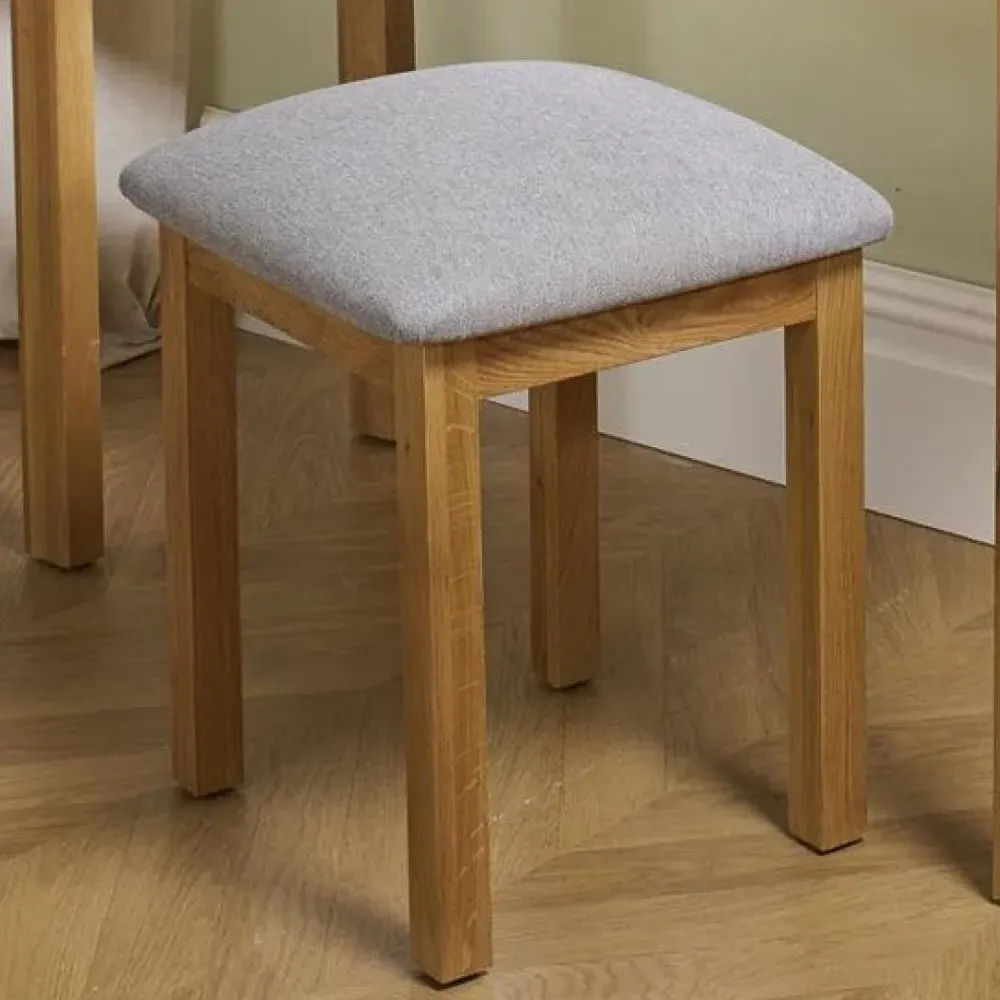 Webworms Wooden Stool with Fabric Seat - Oak image