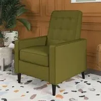 Weiser Fabric Recliner Chair with Oak Legs - Olive Green