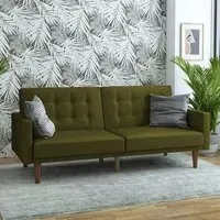 Weiser Fabric Sofa Bed with Oak Legs - Green