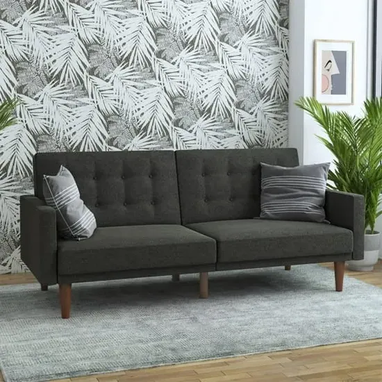 Weiser Fabric Sofa Bed with Oak Legs - Grey
