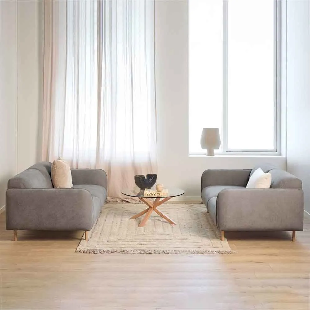 Welch 2.5+2.5 Seater Sofa Set - Brown, Fabric