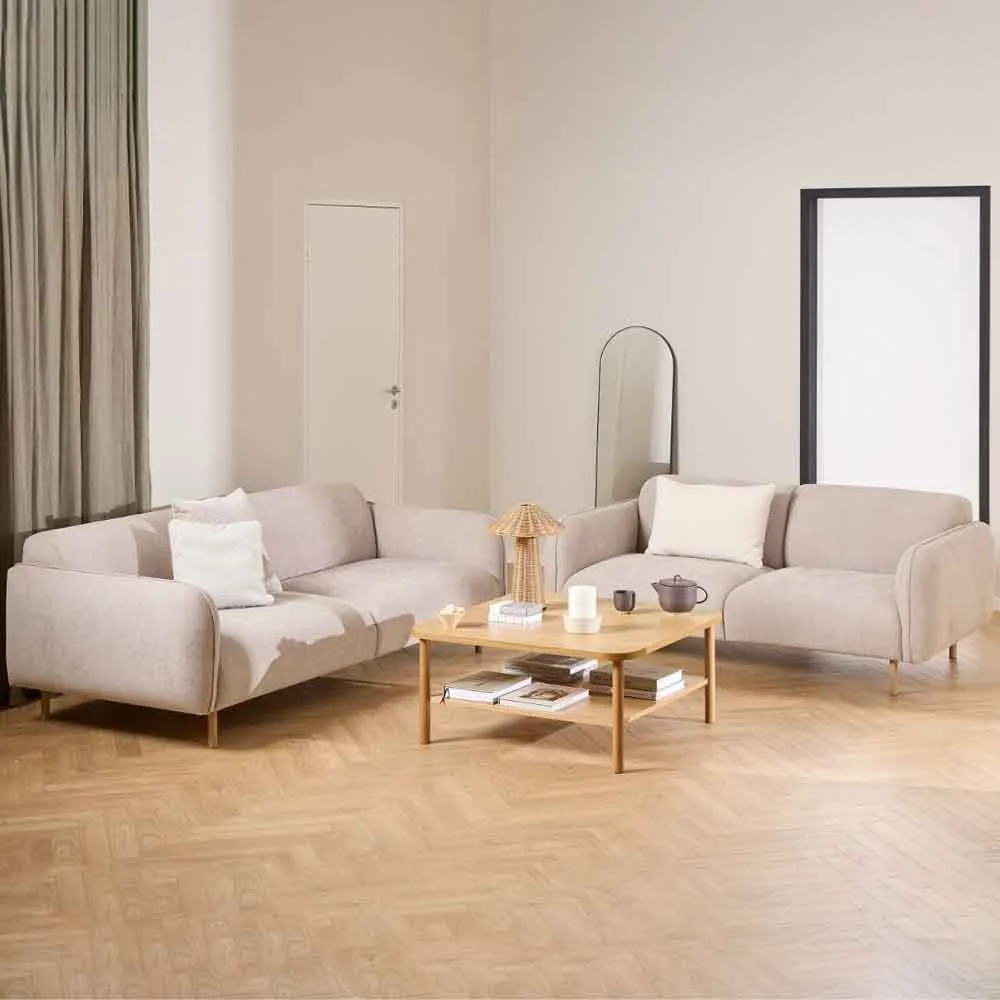 Welch 2.5+3 Seater Sofa Set - Beige, Fabric