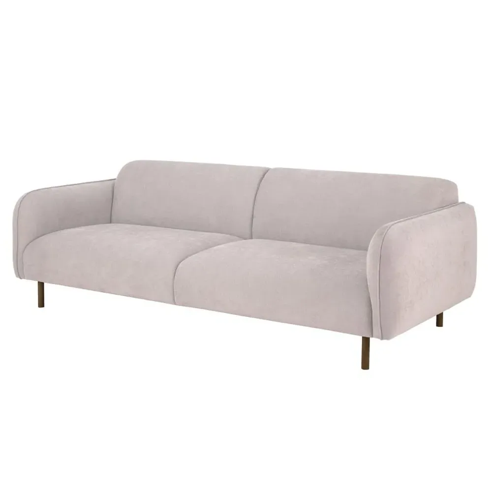Welch 3-Seater Sofa with Oak Legs - Beige, Fabric